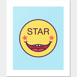 Emoji face with phrase Star Posters and Art